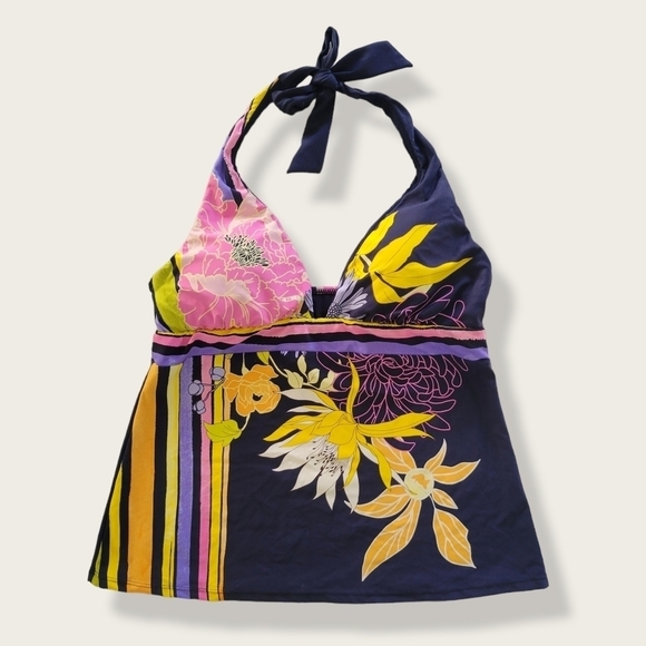 Trina Turk Bal Harbour Floral Bikini Tankini Top US 8 - Picture 3 of 10